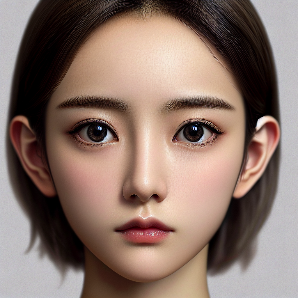 An image of a young, beautiful Chinese policewoman, as commonly depicted in the movies. She has a melon seed-shaped face, almond-shaped eyes with black pupils, fair and delicate skin, and hair that is cut evenly with her ears. In the picture, she displays an expression of impatience and her face should be clearly visible.