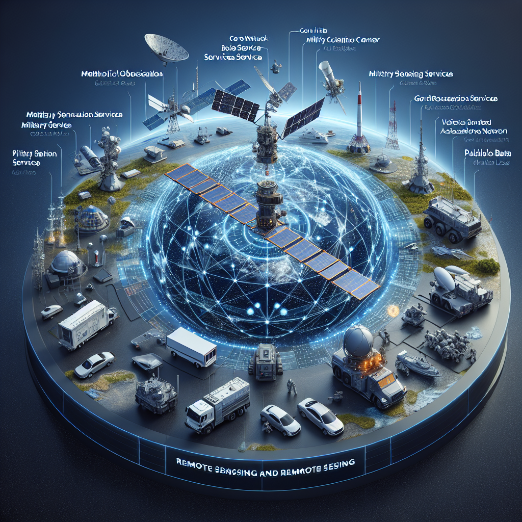 An integrated system of satellite communication and remote sensing, including a remote sensing fusion satellite, meteorological observation services, maritime services, military reconnaissance activities, a film-based remote sensing center, the core network, public data hub, ground base station access points, remote sensing users, and vehicle-mounted satellite terminals.
