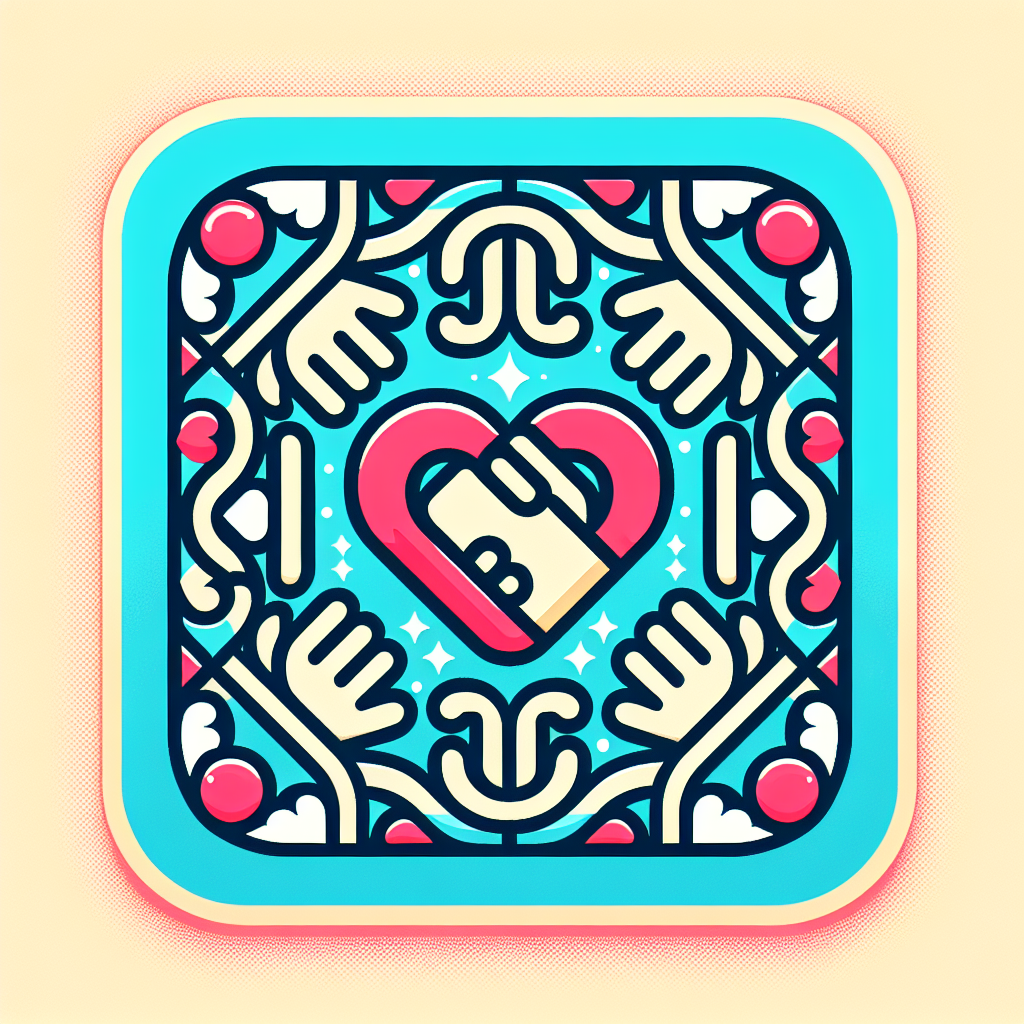 Design a logo for a 'matchmaking community' in WeChat. The logo should depict symbols that represent unity, love, and connection, and should be in a color scheme that is eye-catching and appealing. Include elements like hearts or intertwined hands to represent the purpose of the group. The logo should be square in shape, reflecting the design constraints of WeChat's platform.