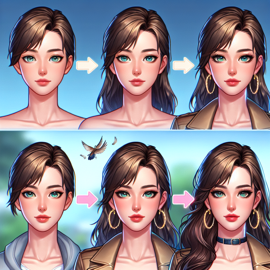 Transform an already attractive female character into a more attractive version. Maintain her original features but enhance them subtly. She could have smoother skin, brighter eyes, a more defined jawline, and a perfectly styled hair. Alongside her physical enhancements, her outfit could be more fashionable, including stylish accessories that highlight her individual style.