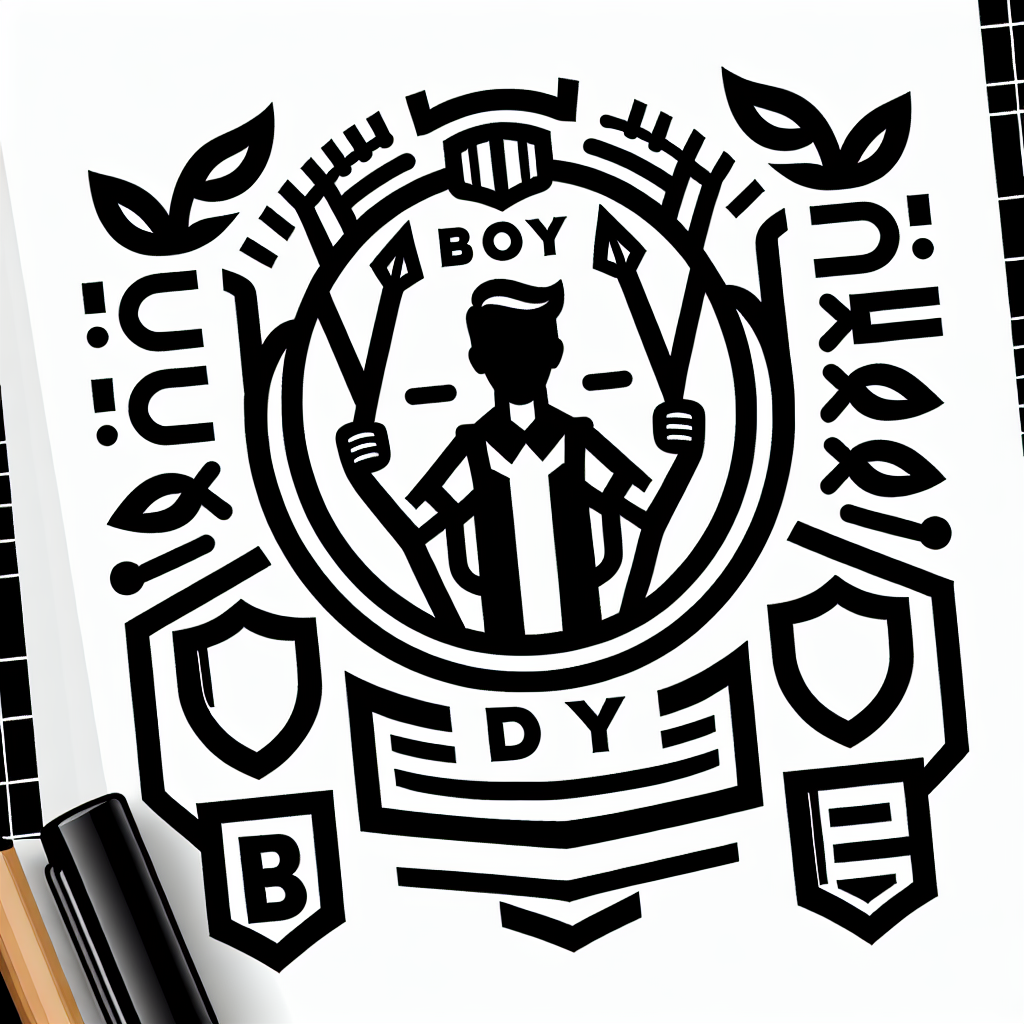 Design a class emblem for a middle school class named 'Boyi'. The emblem should incorporate a human figure and it should be distinctive yet simple.