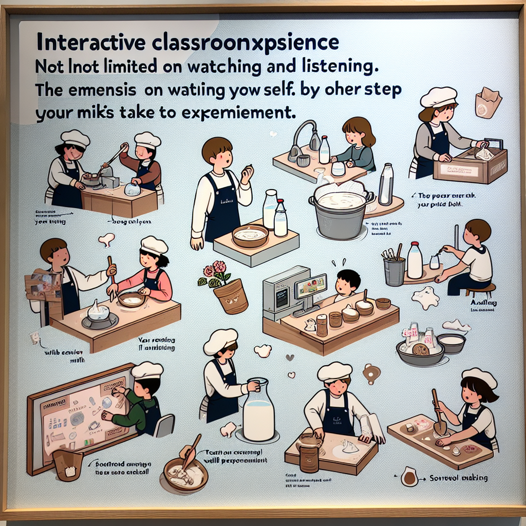 An interactive classroom experience not limited to watching and listening. The emphasis is on participating and experiencing. From selecting fresh milk to tasting the products made by oneself, each step is filled with joy and a sense of achievement. Additionally, there is a special souvenir-making area provided so you can take this unique experience home.