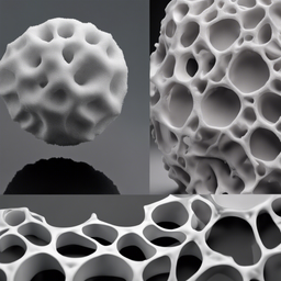 please draw two Cu foam with porous structure. One of them is on the left. The other one is located on the right and coated by carbon nanotubes.
